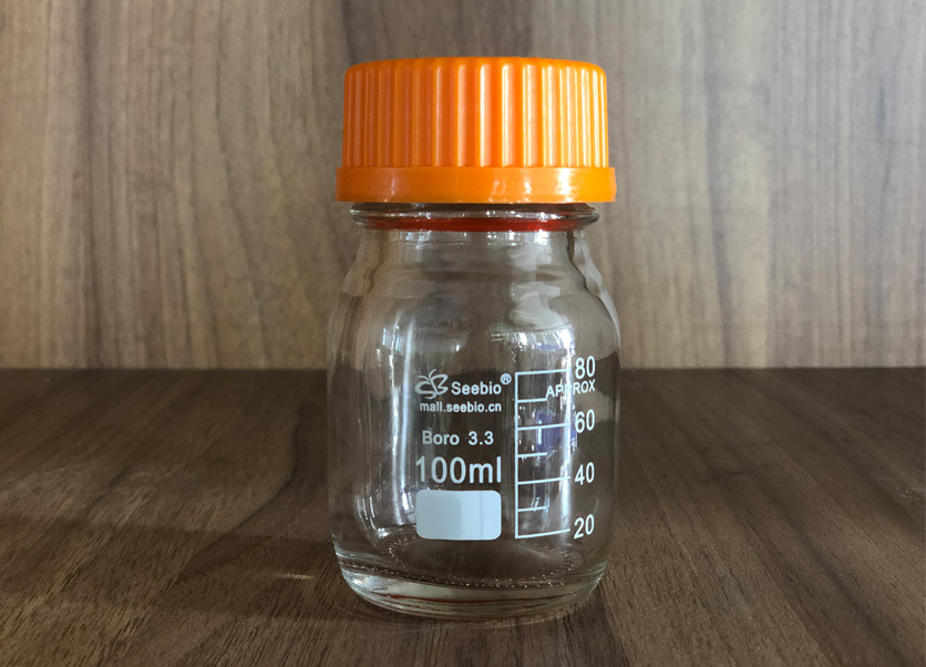 黃蓋試劑瓶，透明，100ml